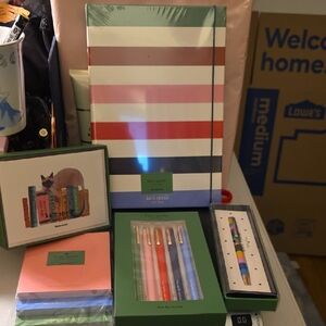 Kate Spade Colorful Stationery Set with Striped Notebook and Pens
